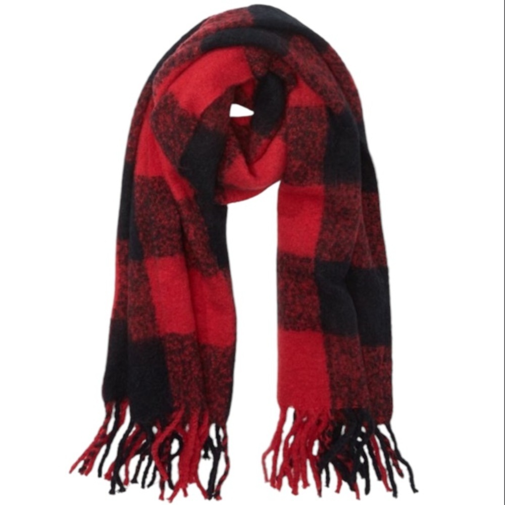 NWT American Eagle Buffalo Check Scarf with Fringe Detailing- OSFA - Picture 2 of 3